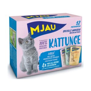 Mjau Bitar i gelé Kattunge mix 12x85g