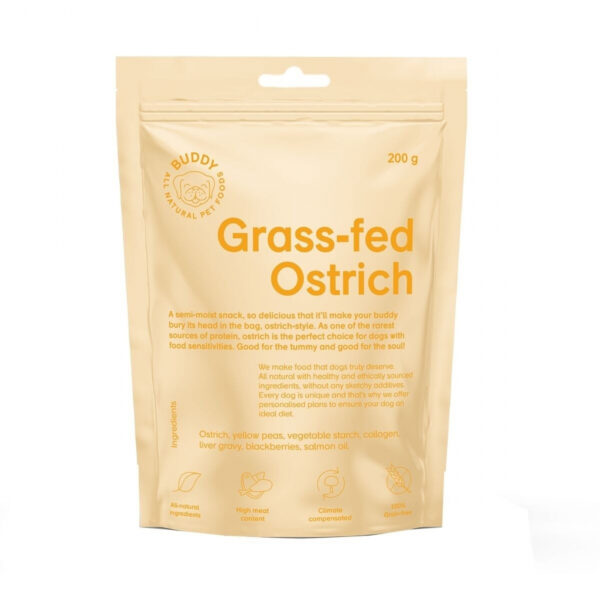 Buddy Petfoods Grass-Fed Ostrich Dog Treats 200 g