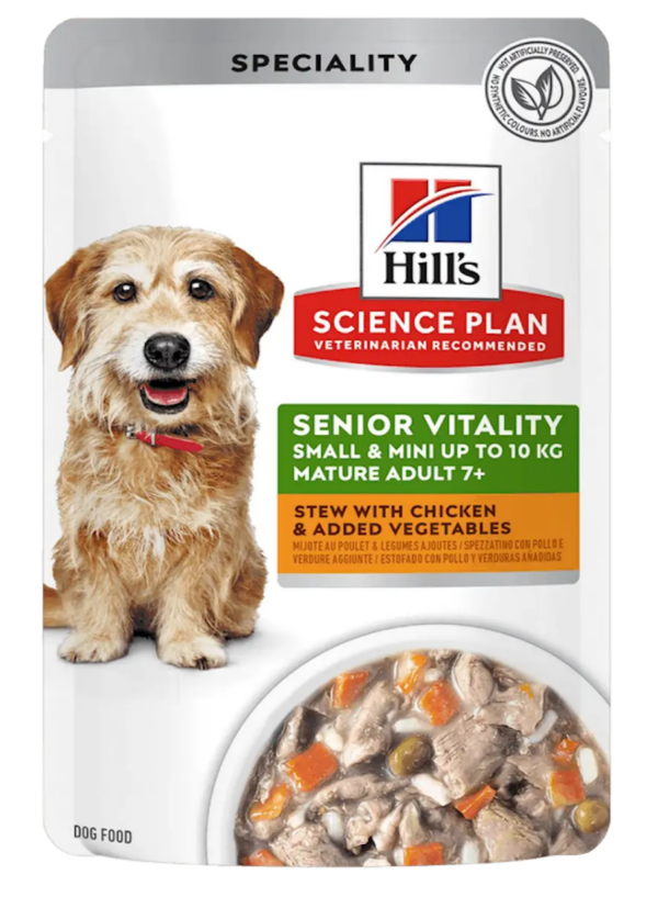 Hill's SP Canine Senior Vitality Small & Mini Chicken & Vegetables Portion 12x80g