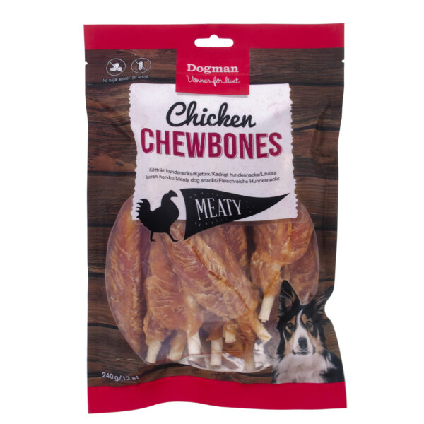 Dogman Hundgodis Meaty Chicken Chewbones 12p S 12,5cm