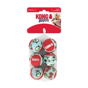 KONG Holiday SqueakAir® Balls 6-pk Mix S